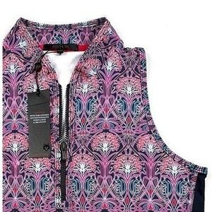 Greyson Nouveau Floral Sleeveless Vesta Mock Neck Top Bougainvillea Sz L